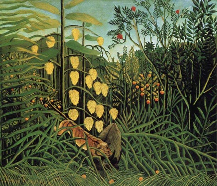 Henri Rousseau Fight Between a Tiger and a Bull Spain oil painting art